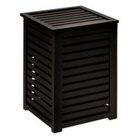 cesto de la ropa sucia de bambu negro sicela 65l