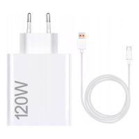cargador de pared xiaomi 120w hypercharge tipo-a usb  cable usb-c blanco 1 puerto pc universal