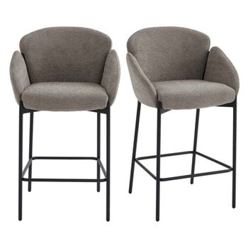 Silla de bar de tela marrone (x2)