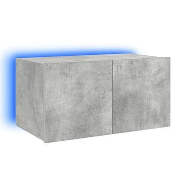 Mueble De Tv De Pared Con Luces Led Gris Hormigón 60x35x31 Cm Vidaxl