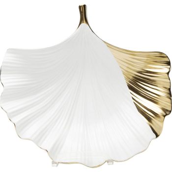 Cuenco de porcelana blanco y oro