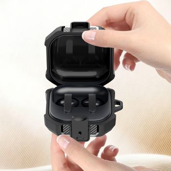Funda para Samsung Galaxy Buds 4 Pro 2026, con cierre de seguridad, fibra de carbono, funda para Galaxy Buds 4 Pro para hombres y mujeres