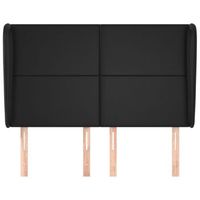 cabecero cama mueble de dormitorio con orejas de cuero sintetico 147 x 23 x 118128 cm negro m020002992