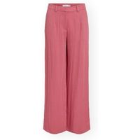 vila pantalon fluido flea trousers - holly berry para mujer