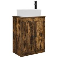 vanidad de bano con lavabo roble ahumado 54 x 35 x 83 cm vidaxl