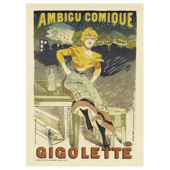 Legendarte - Cartel Artístico Vintage Gigolette - Cuadro Lienzo, Impresión Digital Cm. 50x70