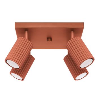 Lámpara de techo ocre rojo aluminio alt. 25 cm