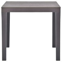 mesa de jardin  mesa de exterior de plastico color moca 78x78x72 cm