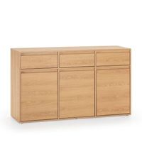 aparador tori 3 puertas 3 cajones color roble 140 cm