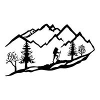 decoracion pared de metal montana climbing negro 90x45 cm