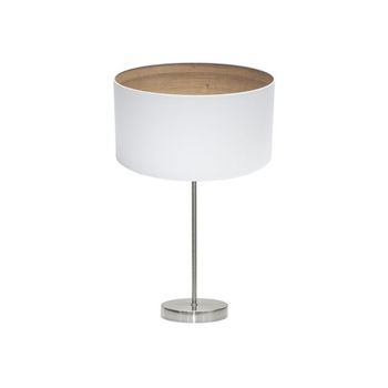 Sobremesa Tatiana 1xe27 Niquel/blanco-madera Clara 63x30x30 Cm