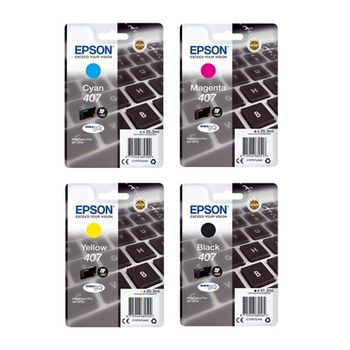 Epson 407BK/C/M/Y Full Set Original Inks (4 Pack)