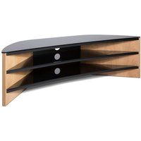 alphason finewoods curve 1400 tv stand - light oak black