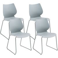 juego de 4 sillas apilables houma plastico gris 50x47x86 cm clp