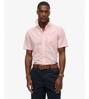 superdry para hombre m4011093a camisa city lino rosa xl casual algodon manga corta