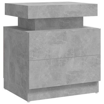Mesita De Noche | Mesa Auxiliar | Mesilla Madera De Ingeniería Gris Hormigón 45x35x52 Cm