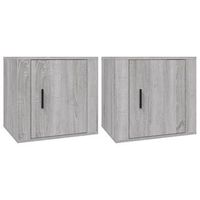 pack 2 uds mesitas de noche  mesa auxiliar  mesilla color gris sonoma 50x39x47 cm