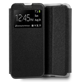 Cool Funda Flip Cover Liso Negro para ZTE Blade A5 2020
