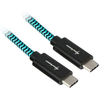 Cable USB-C Sharkoon USB 3.1 1m Negro/Celeste