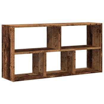 Estante De Pared | Estante Flotante Madera De Ingeniería Envejecida 100x25x50 Cm