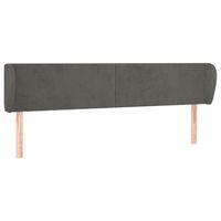 cabecero accesorio para dormir mueble de dormitorio con borde lateral 183 x 23 x 7888 cm tela terciopelo gris oscuro tdl0204956