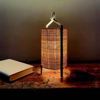 lampara de mesa fanal rafia