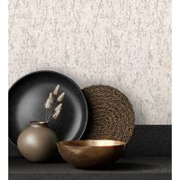 papel pintado vinilico lavable texturizado con inserciones en relieve color metalizado - murat 676299 de gaulan - rollo de 10 m x 106 m