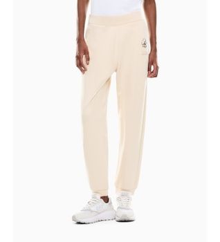 EA7 para mujer. 7W001001_AF20758 Pantalón chándal Graphic Series en mezcla de algodón beige (S), Casual