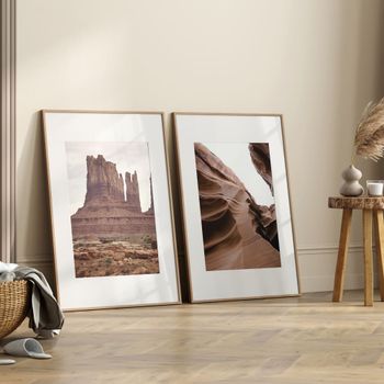 Set de 2 cuadros 127, marco premium chapado en roble, 30x40 cm