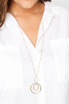 Collar Dorado Colgante De Aros