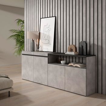 Aparador efecto madera cemento 200x35x75cm