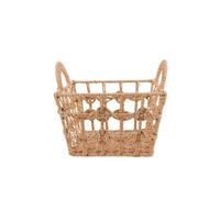cesta con asas trenzadas natural 25x25cm