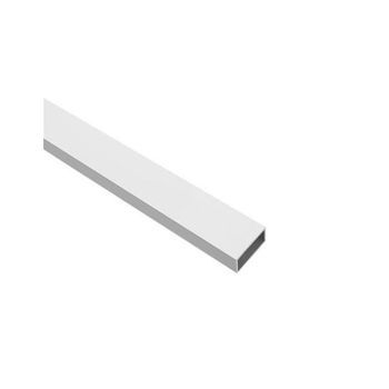 Perfil De Aluminio Blanco - Tubo Rectangular - X4 Unds - 1'50m  60 X 20 Mm