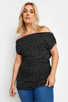 yours top bardot negro de lunares mujer curvy y tallas grandes yours