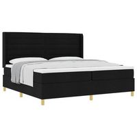 cama tapizada 203x203x128 cm madera - negro