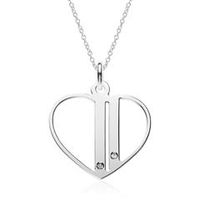 cadena corazon de plata 925 con circonitas grabable