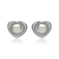 pendientes chapados en rodio diseno corazon plata 925