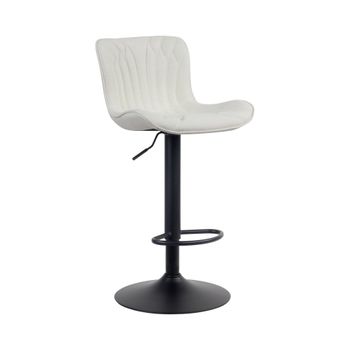 Taburete de bar regulable y giratorio en Tela Crema