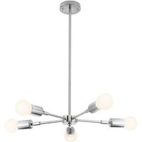 lampara de techo - lampara colgante de diseno - 5 brazos - tristan plata