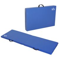 homcom colchoneta de gimnasia plegable colchon fitness 5 cm antideslizante 180x60x5 cm azul   aosom espana