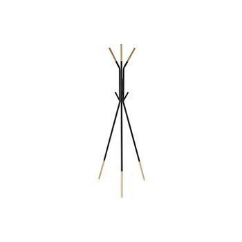 Perchero Acero Hevea / Rubberwood 65x65x179 Negro