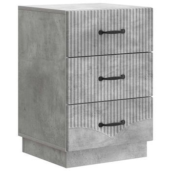Armario De Noche Con Cajón Gris Hormigón 43 X 41 X 63,5 Cm Vidaxl