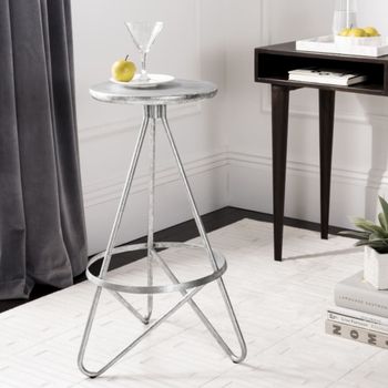 Taburete de bar en metal, plata