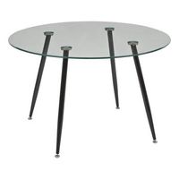 mesa de comedor de cristal templado ostras 4 plazas d120cm