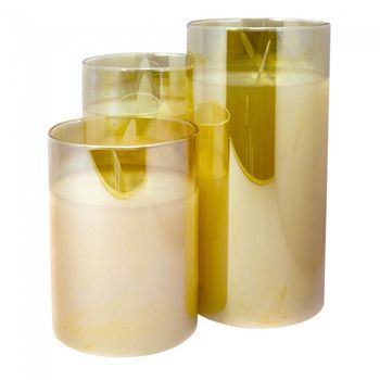 Pack 3 velas decorativas con luz (doradas)
