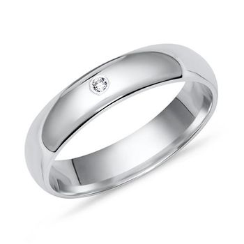 Anillo de plata 925 pulida 4mm circonita cúbica