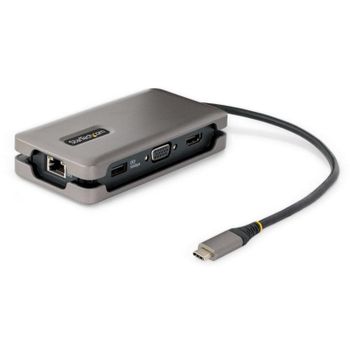 Adaptador Multipuerto USB-C StarTech.com HDMI 4K 60Hz VGA 3xUSB 100W PD Ethernet Gigabit Cable 32cm Gris