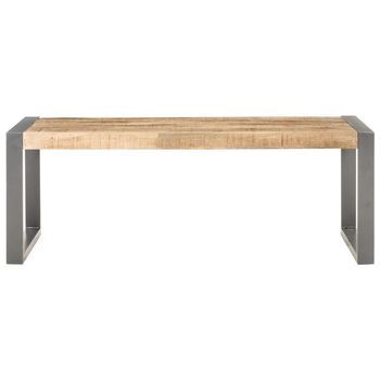 Mesa De Centro 110x60x40 Cm Mango Sin Tratar - Gris