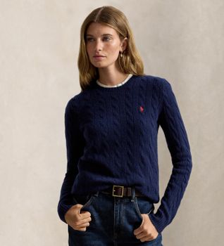 Polo Ralph Lauren para mujer. 211971865003 Jersey de lana y cachemira marino (L), Casual, Manga larga