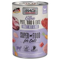 macs cat 12 x 400 g - pack ahorro - kitten pavo vacuno y pato